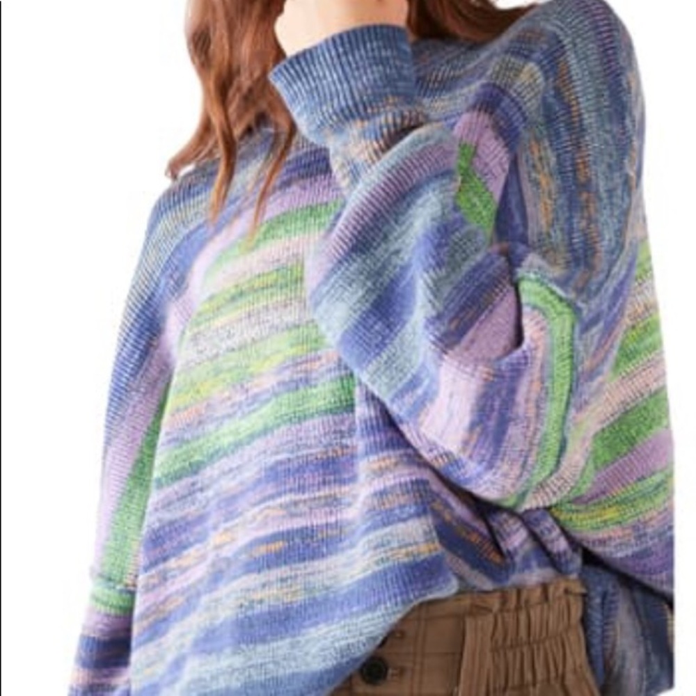 Free People Easy Street Space Dye Sweater Brand New Oversized M